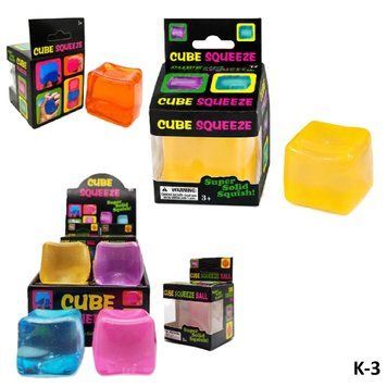 Іграшка-антистрес сквіш Cube Squeeze &laquo;Кольоровий кубик&raquo;, м&rsquo;яка м&rsquo;ялка, асорті K-3 фото