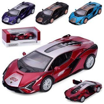Машинка Kinsmart Lamborghini Si&aacute;n FKP 37 1:40, металева інерційна 12,5 см, двері відчиняються KT5431WF фото