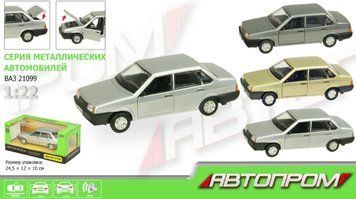 Машинка Автопром 1:22 "ВАЗ 21099", світло.,звук., метал., арт.21099 21099 фото