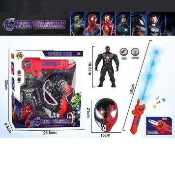 🕷️ Набір героя Hero Warrior &ldquo;Superhero Attack&rdquo; із маскою, фігуркою та мечем BJ659F фото
