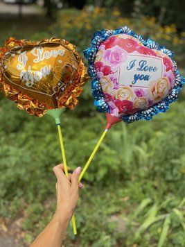 Фольговані кульки &laquo;I Love You&raquo; на паличці 2686664025 фото