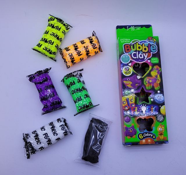 Кульковий пластилін світиться bubble clay BBC-FL-6-01 BBC-FL-6-01 фото